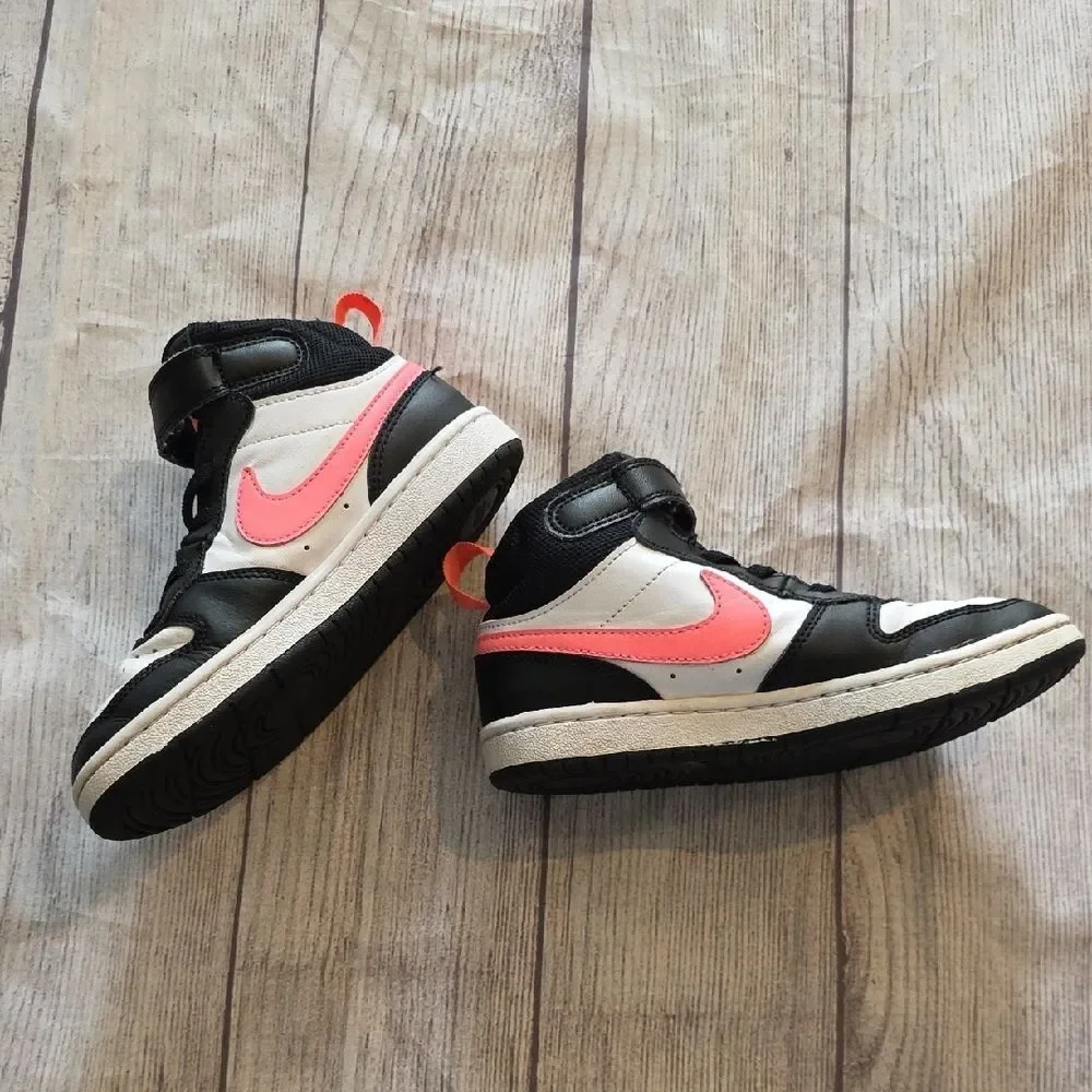 Nike Kids' Black and Pink High-Top Sneakers - Picture 3 of 8
